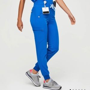 Figs royal blue Zamora high waisted scrub bottoms XS